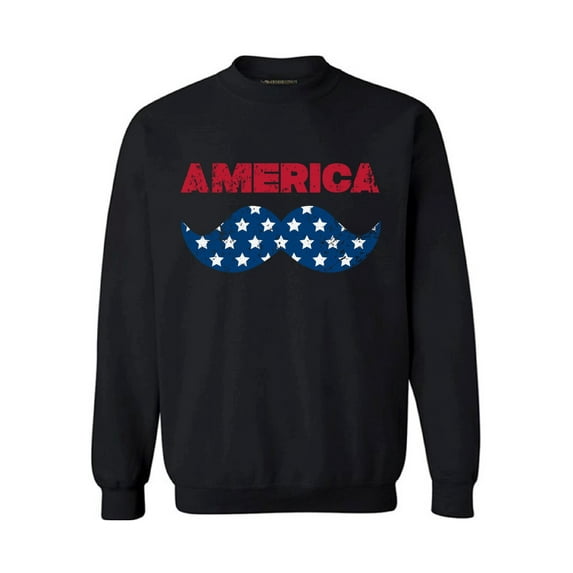 Awkward Styles Unisex America Patriotic Mustache Graphic Sweatshirt Tops USA Independence Day 4th of July