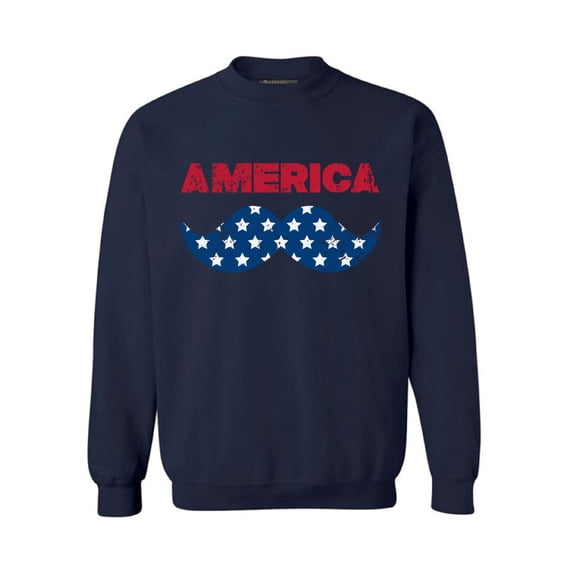 Awkward Styles Unisex America Patriotic Mustache Graphic Sweatshirt Tops USA Independence Day 4th of July