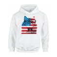 thumbnail image 1 of Awkward Styles Unisex American Flag Cat Graphic Hoodie Tops USA Flag Cat Independence Day 4th of July, 1 of 5