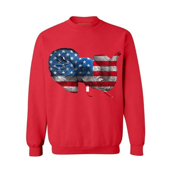 Awkward Styles Unisex American Flag Cute Elephant Graphic Sweatshirt Tops 4th Of July Party USA Flag
