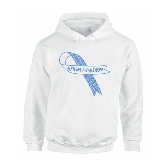 Awkward Styles Unisex Autism Awareness Blue Ribbon Graphic Hoodie Tops Autistic Support