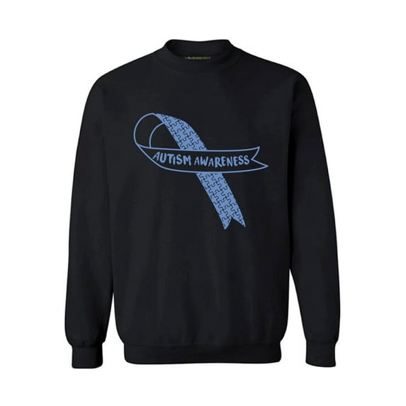 Awkward Styles Unisex Autism Awareness Blue Ribbon Graphic Sweatshirt Tops Autistic Support