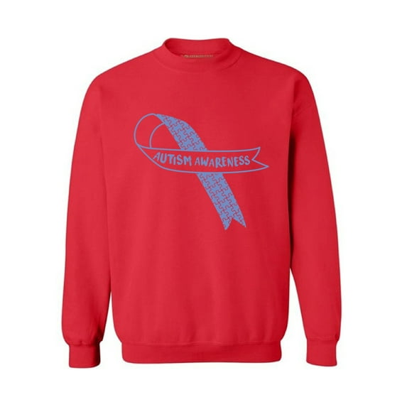 Awkward Styles Unisex Autism Awareness Blue Ribbon Graphic Sweatshirt Tops Autistic Support