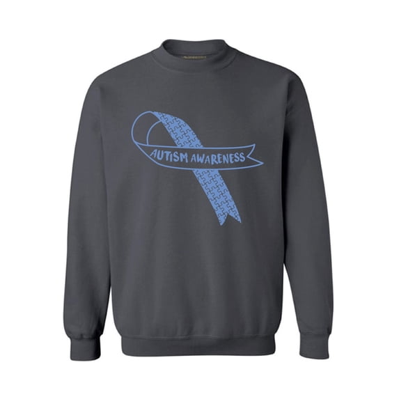 Awkward Styles Unisex Autism Awareness Blue Ribbon Graphic Sweatshirt Tops Autistic Support