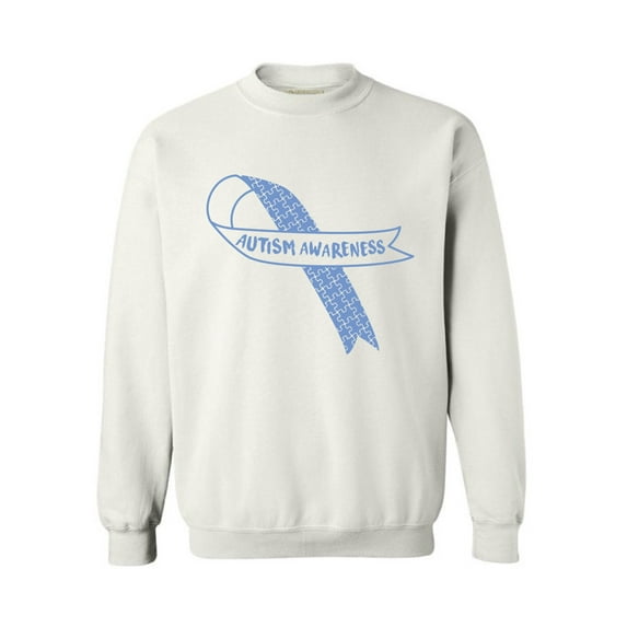 Awkward Styles Unisex Autism Awareness Blue Ribbon Graphic Sweatshirt Tops Autistic Support