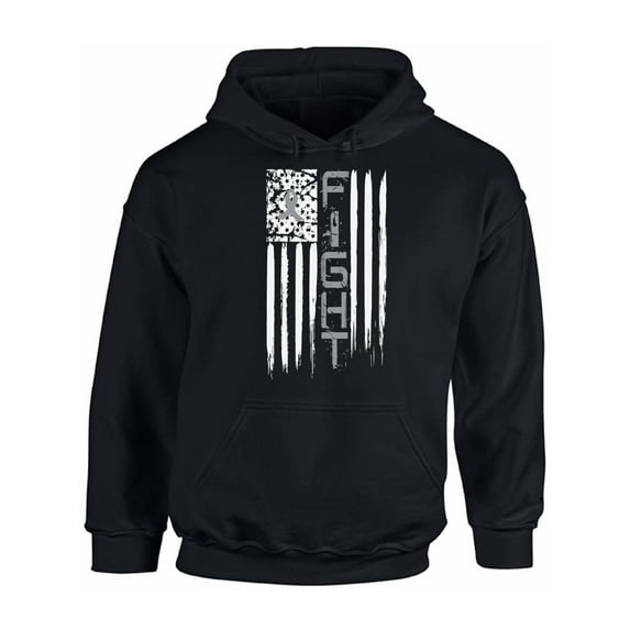 Awkward Styles Unisex Brain Cancer Graphic Hoodie Tops Distressed American Flag Fight Gray Ribbon