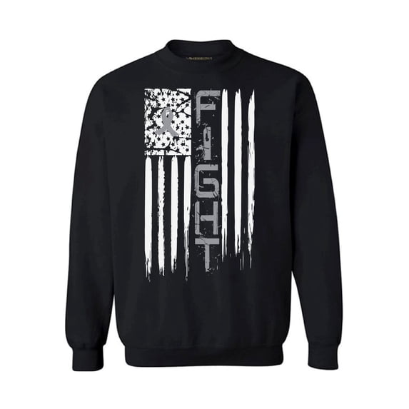 Awkward Styles Unisex Brain Cancer Graphic Sweatshirt Tops Distressed American Flag Fight Gray Ribbon