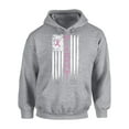 thumbnail image 1 of Awkward Styles Unisex Breast Cancer American Flag Distressed Graphic Hoodie Tops Fight Pink Ribbon, 1 of 5