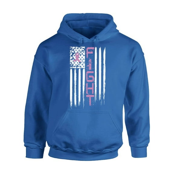 Awkward Styles Unisex Breast Cancer American Flag Distressed Graphic Hoodie Tops Fight Pink Ribbon