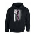 thumbnail image 1 of Awkward Styles Unisex Breast Cancer American Flag Distressed Graphic Hoodie Tops Fight Pink Ribbon, 1 of 5