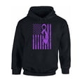 thumbnail image 1 of Awkward Styles Unisex Cancer Awareness Graphic Hoodie Tops Purple Ribbon, 1 of 5