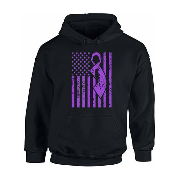 Awkward Styles Unisex Cancer Awareness Graphic Hoodie Tops Purple Ribbon