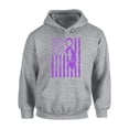 thumbnail image 1 of Awkward Styles Unisex Cancer Awareness Graphic Hoodie Tops Purple Ribbon, 1 of 5