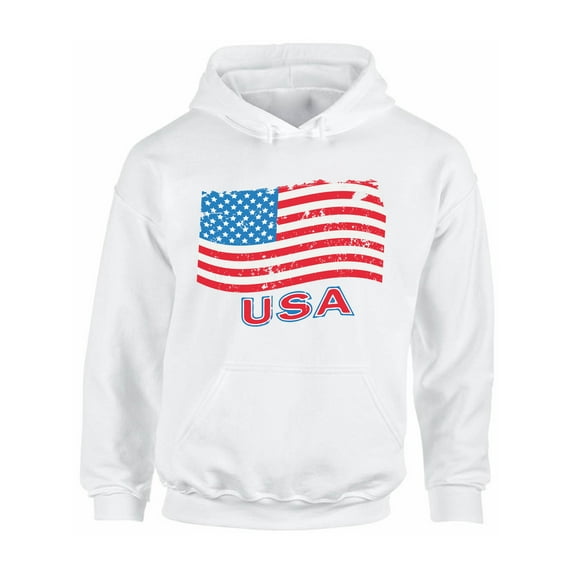 Awkward Styles Unisex Distressed USA Flag Graphic Hoodie Tops USA Independence Day 4th Of July