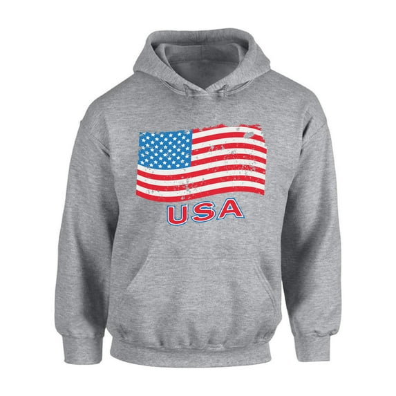 Awkward Styles Unisex Distressed USA Flag Graphic Hoodie Tops USA Independence Day 4th Of July