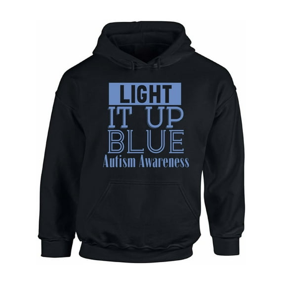 Awkward Styles Unisex Light It Up Blue Support Graphic Hoodie Tops for Autism Awareness