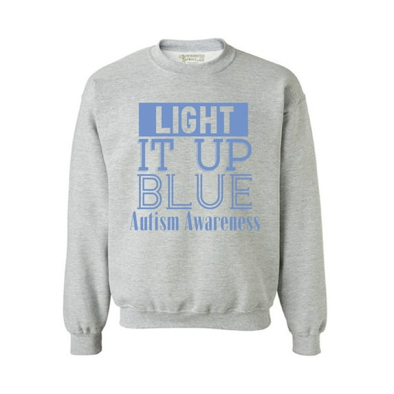 Awkward Styles Unisex Light It Up Blue Support Graphic Sweatshirt Tops for Autism Awareness