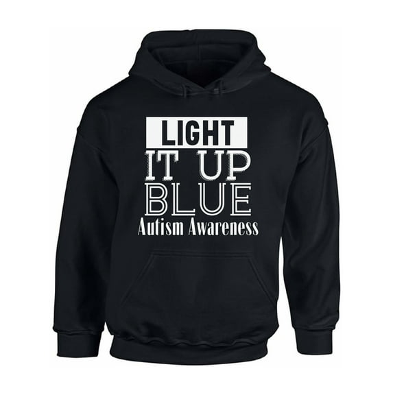 Awkward Styles Unisex Light It Up Blue for Autism Awareness Shine A Light White Graphic Hoodie Tops