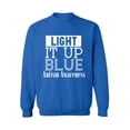thumbnail image 1 of Awkward Styles Unisex Light It Up Blue for Autism Awareness Shine A Light White Graphic Sweatshirt Tops, 1 of 5