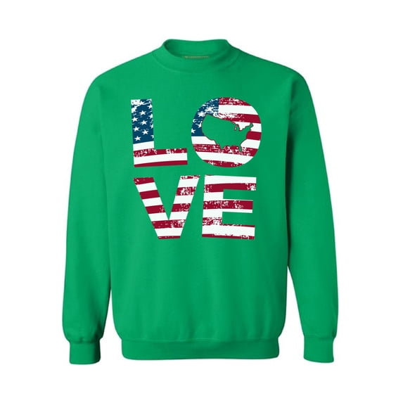 Awkward Styles Unisex Love American Flag Graphic Sweatshirt Tops USA Flag Stars and Stripes Patriotic Gift