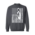 thumbnail image 1 of Awkward Styles Unisex Lung Cancer Awareness Graphic Sweatshirt Tops White Ribbon, 1 of 5
