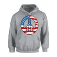thumbnail image 1 of Awkward Styles Unisex Peace Flag Patriotic Graphic Hoodie Tops American Flag Peace Sign, 1 of 5