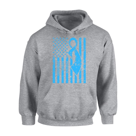 Awkward Styles Unisex Prostate Cancer Awareness Graphic Hoodie Tops Light Blue Ribbon