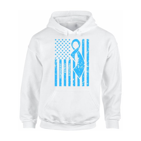 Awkward Styles Unisex Prostate Cancer Awareness Graphic Hoodie Tops Light Blue Ribbon
