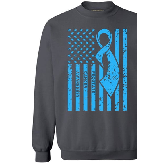 Awkward Styles Unisex Prostate Cancer Awareness Graphic Sweatshirt Tops Light Blue Ribbon