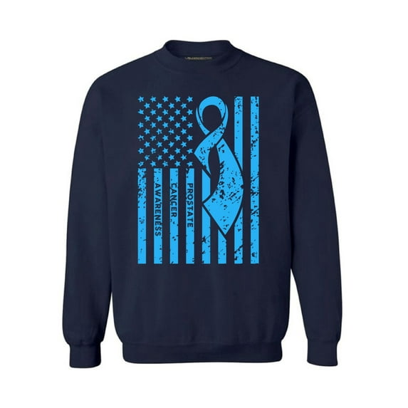 Awkward Styles Unisex Prostate Cancer Awareness Graphic Sweatshirt Tops Light Blue Ribbon