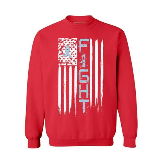 Awkward Styles Unisex Prostate Cancer Distressed American Flag Graphic Sweatshirt Tops Fight Blue Ribbon