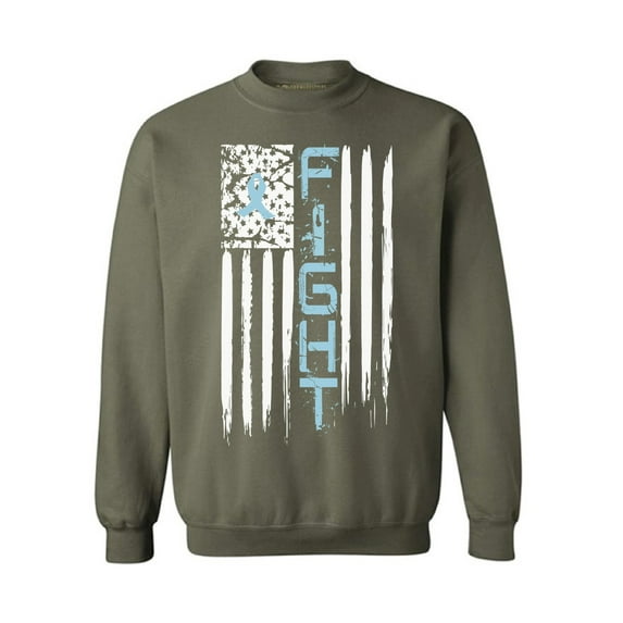 Awkward Styles Unisex Prostate Cancer Distressed American Flag Graphic Sweatshirt Tops Fight Blue Ribbon