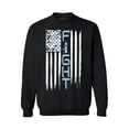 thumbnail image 1 of Awkward Styles Unisex Prostate Cancer Distressed American Flag Graphic Sweatshirt Tops Fight Blue Ribbon, 1 of 5