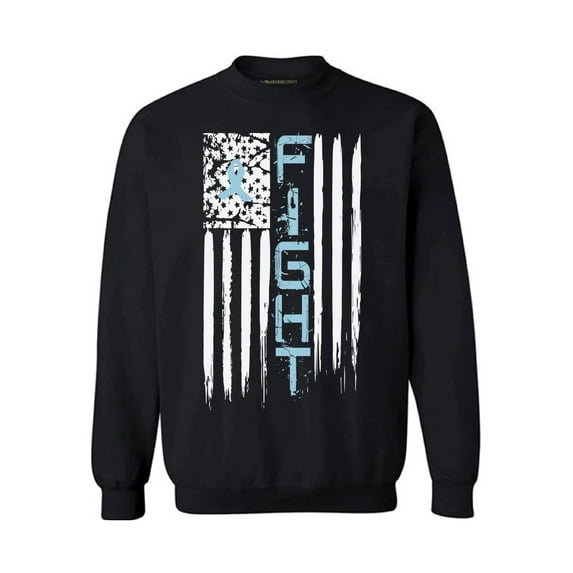 Awkward Styles Unisex Prostate Cancer Distressed American Flag Graphic Sweatshirt Tops Fight Blue Ribbon