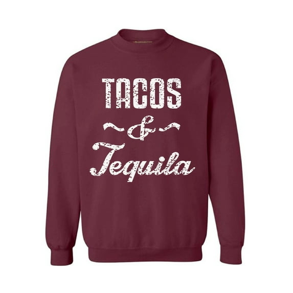 Awkward Styles Unisex Tacos & Tequila Graphic Sweatshirt Tops Taco Mexican Drinking Party Gift