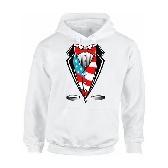 Awkward Styles Unisex Tuxedo American Flag Graphic Hoodie Tops USA Patriotic