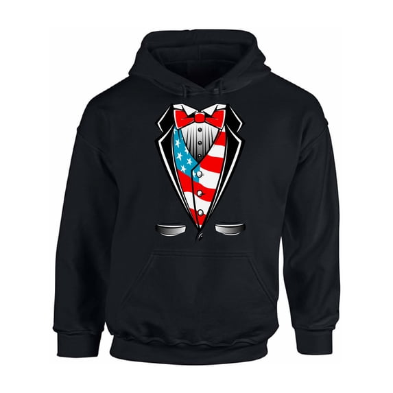 Awkward Styles Unisex Tuxedo American Flag Graphic Hoodie Tops USA Patriotic