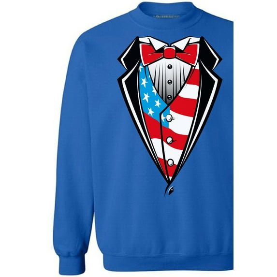 Awkward Styles Unisex Tuxedo American Flag Graphic Sweatshirt Tops USA Patriotic