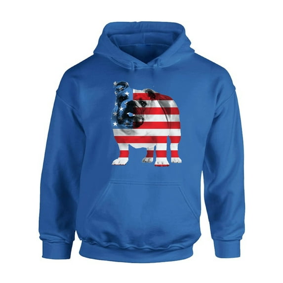 Awkward Styles Unisex USA Flag Bulldog American Patriotic Graphic Hoodie Tops 4th Of July Gifts