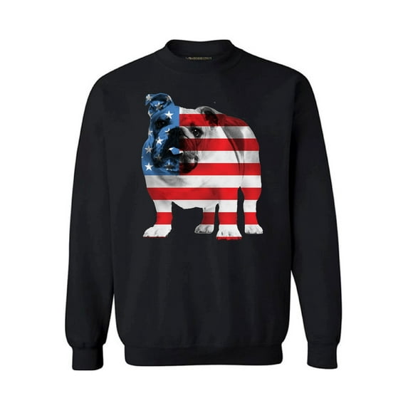Awkward Styles Unisex USA Flag Bulldog American Patriotic Graphic Sweatshirt Tops 4th Of July Gifts