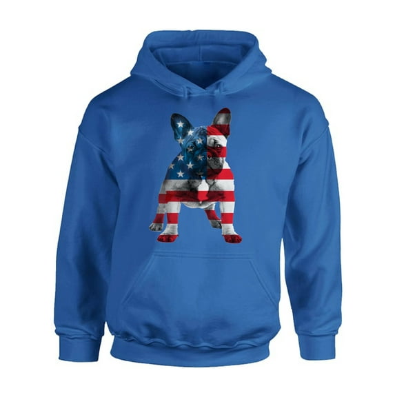 Awkward Styles Unisex USA Flag French Bulldog Cute Graphic Hoodie Tops 4th Of July Party Pet Lover