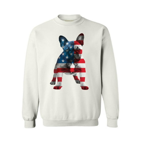 Awkward Styles Unisex USA Flag French Bulldog Cute Graphic Sweatshirt Tops 4th Of July Party Pet Lover