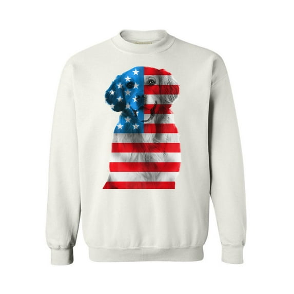 Awkward Styles Unisex USA Flag Golden Retriever Graphic Sweatshirt Tops Independence Day Gift