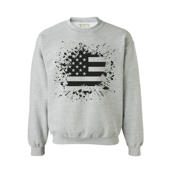 Awkward Styles Unisex USA Flag Graphic Sweatshirt Tops Black and White Patriotic