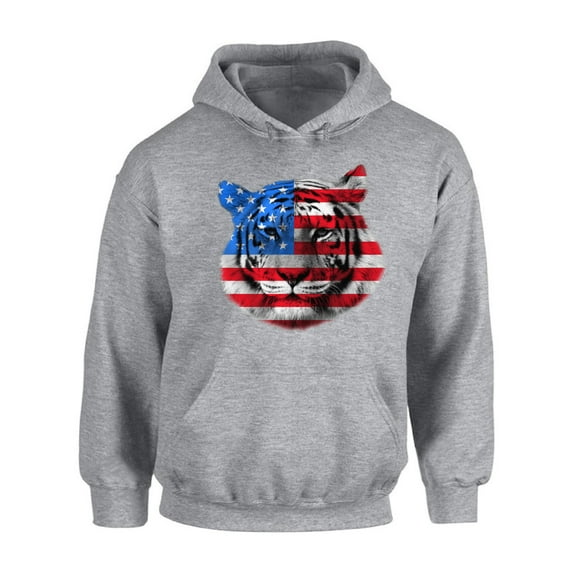 Awkward Styles Unisex USA Flag Tiger Patriotic Graphic Hoodie Tops Independence Day Gift 4th of July