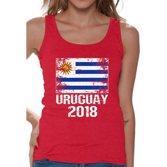 Awkward Styles Uruguay 2018 Tank Top for Women Uruguayans Flag Gifts Soccer Tank