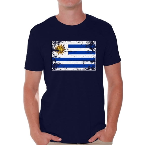 Awkward Styles Uruguay Flag Shirt for Men Uruguayan Soccer 2018 Tshirt Gifts from Uruguay Flag of Uruguay Uruguayan Men Uruguay Shirts for Men Uruguay 2018 Tshirt Uruguayan Gifts for Him