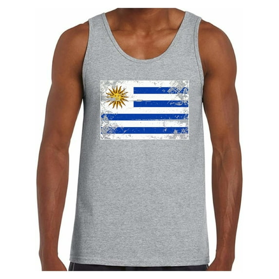 Awkward Styles Uruguay Flag Tank Top for Men Uruguayan Tanks Uruguayan Men Gifts from Uruguay Flag of Uruguay Uruguay Muscle Shirt Uruguayan Tshirt for Men Uruguayan Flag Gift Uruguay Tank Top