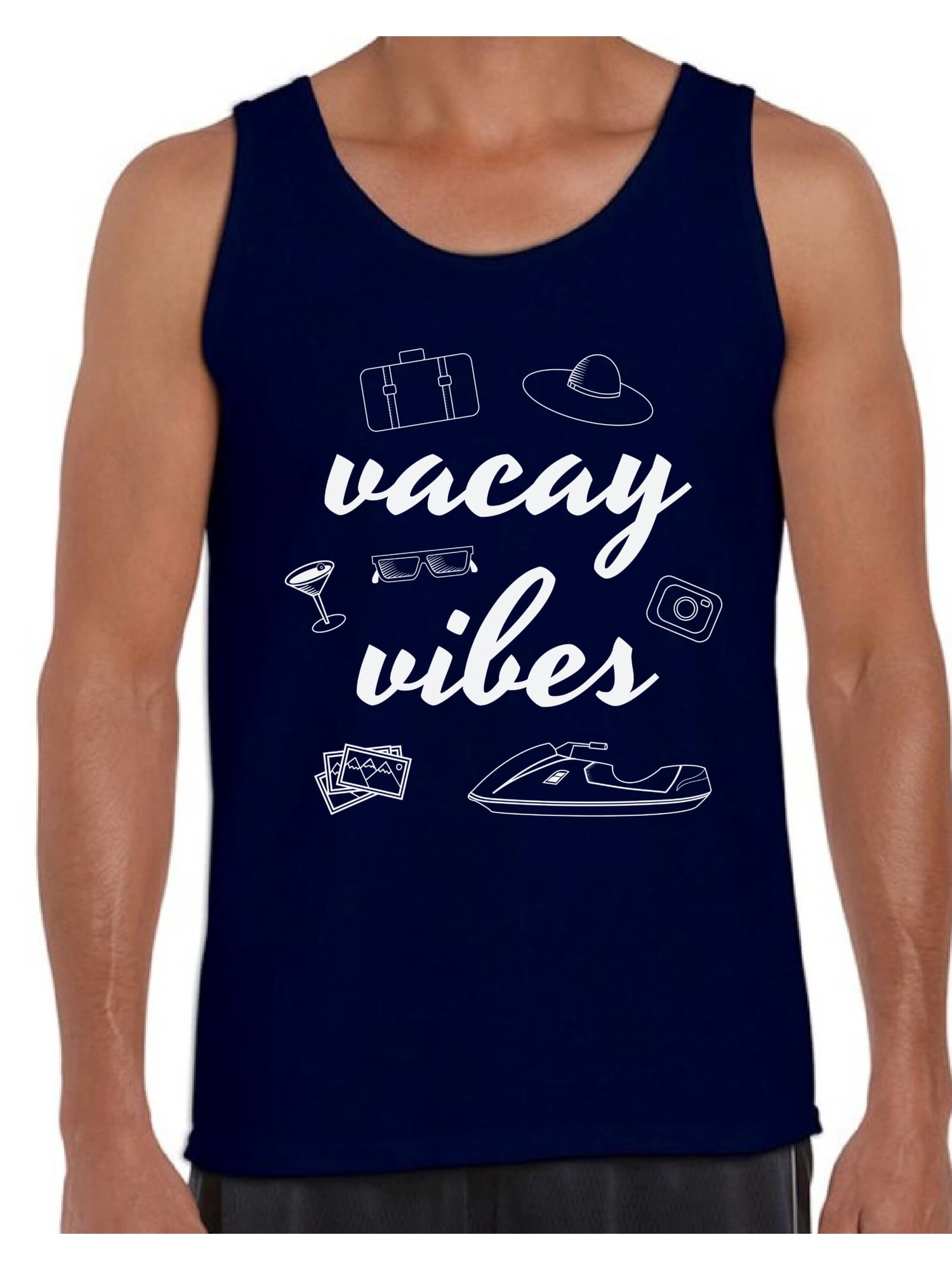 Awkward Styles Vacay Vibes Men Tank Top Beach Vacation Shirts for