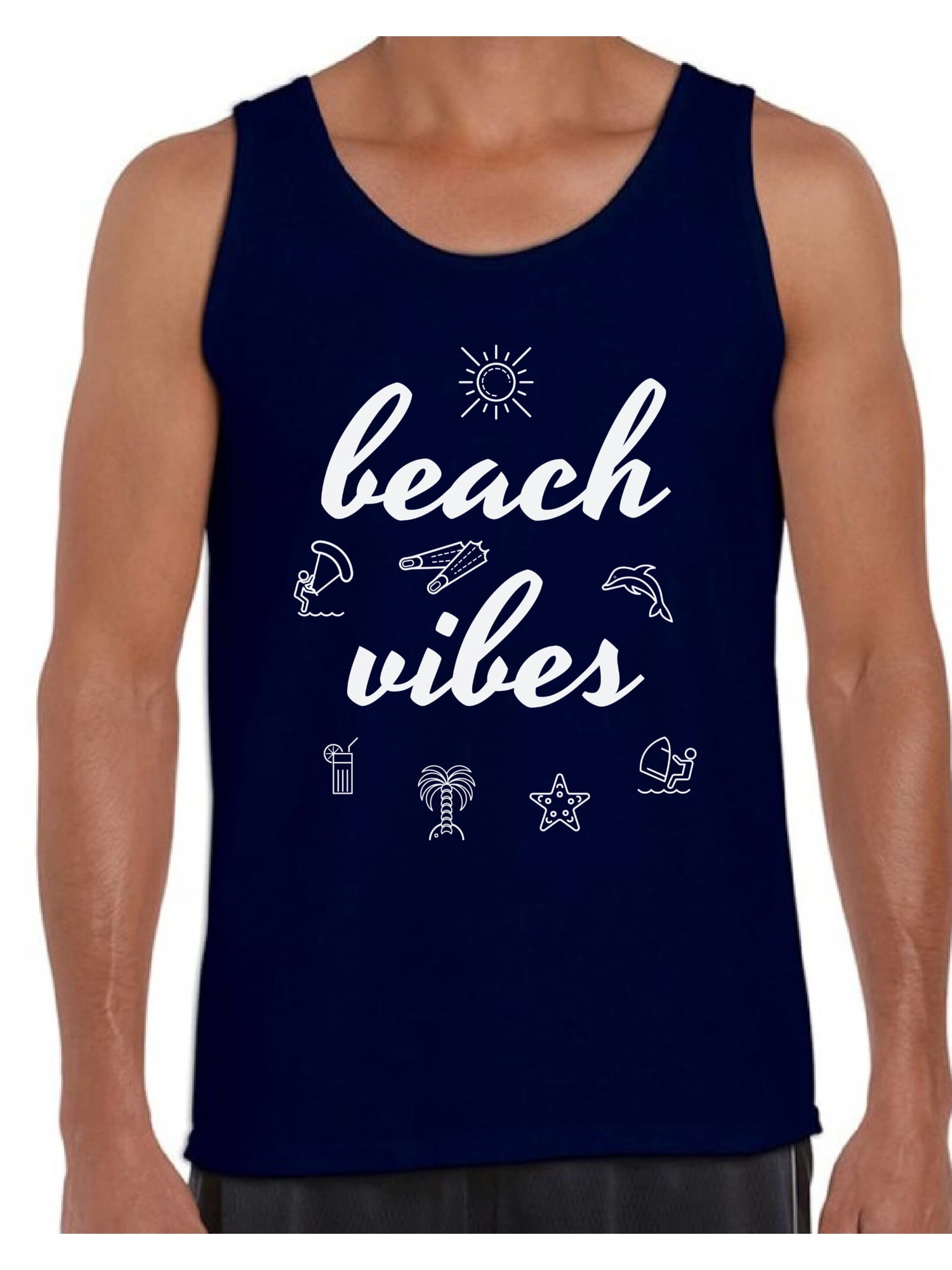 Awkward Styles Vacay Vibes Tank Top for Men Beach Tank Summer Workout